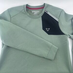 Korsa by Road Runner Sports Pullover‎ Mens M Green Olive Crewneck Long Sleeve